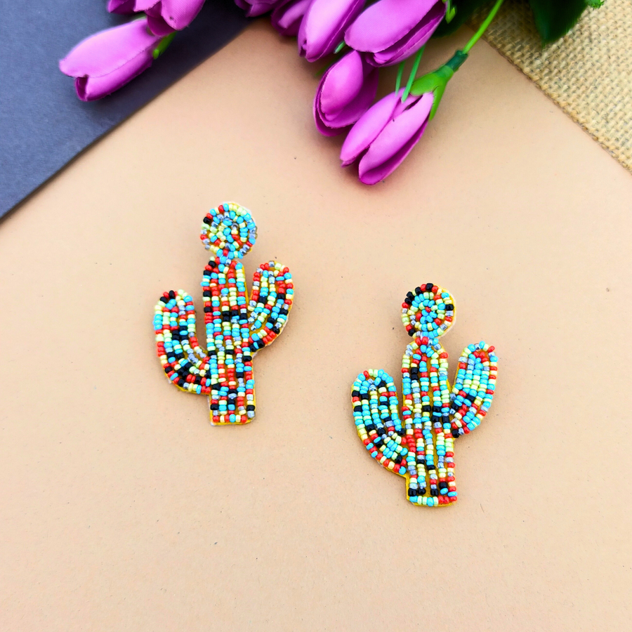 Cactus Beaded Earrings